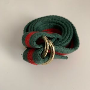 Red and Green Gold Buckle Belt